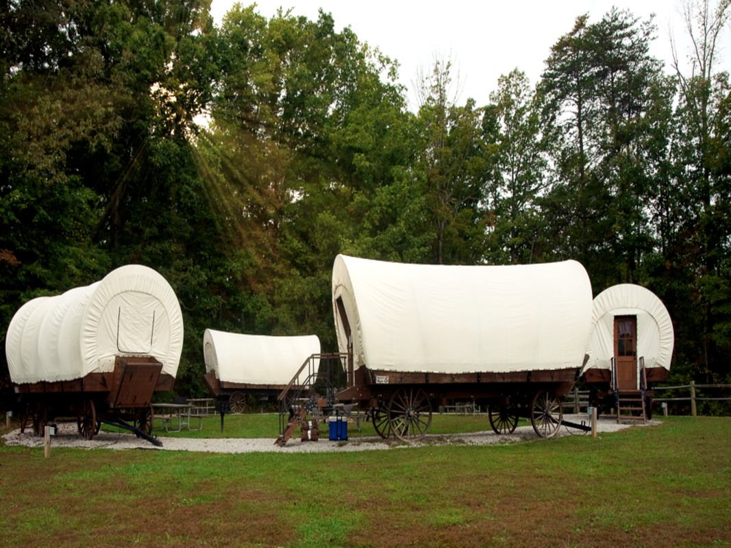 Covered Wagons in a circle